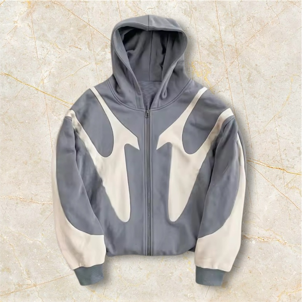 Gray and Cream Mens Jacket